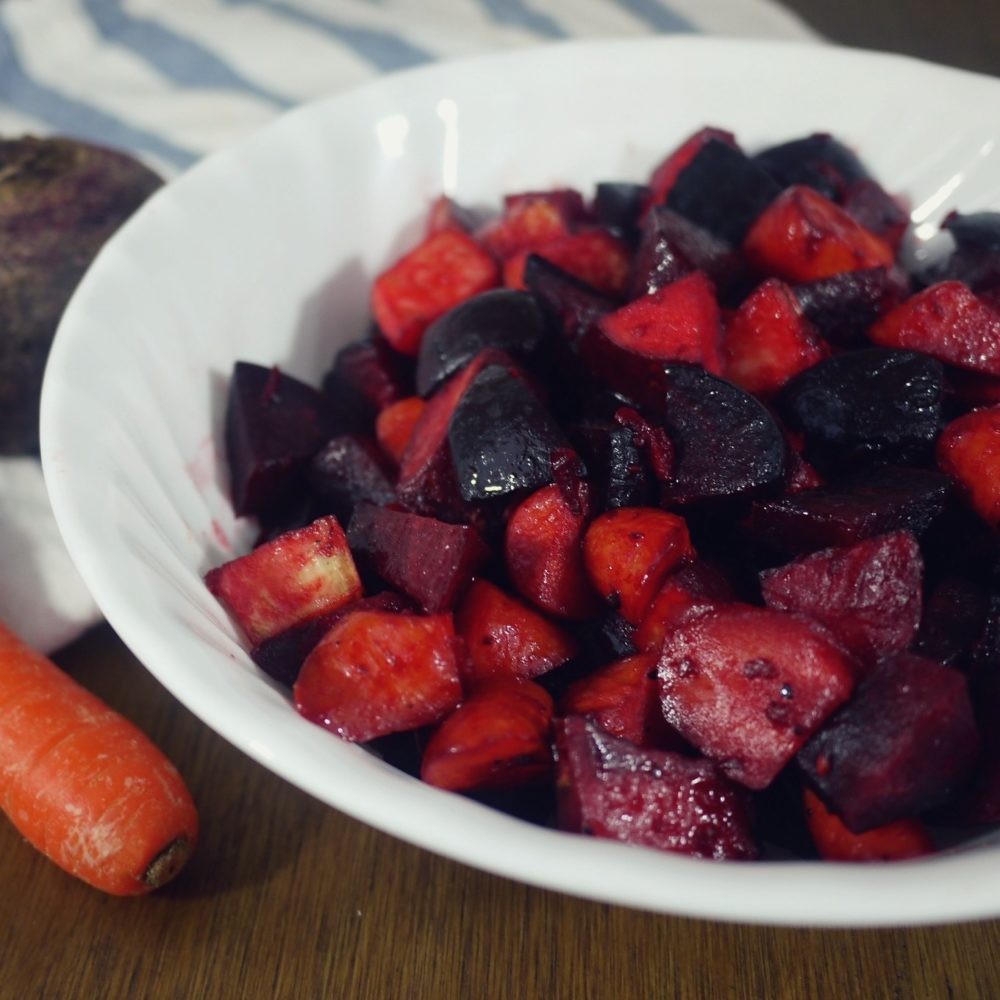 Roasted Beets, Yams, and Carrots what great grandma ate