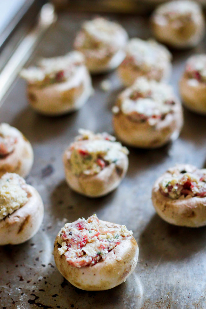 Prosciutto "Cheese" Paleo Stuffed Mushrooms (Whole30, Keto) What