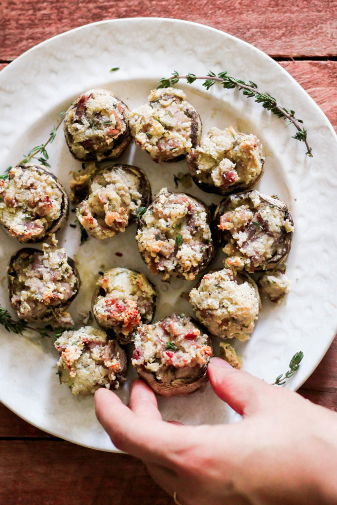 Prosciutto "Cheese" Paleo Stuffed Mushrooms (Whole30, Keto) What