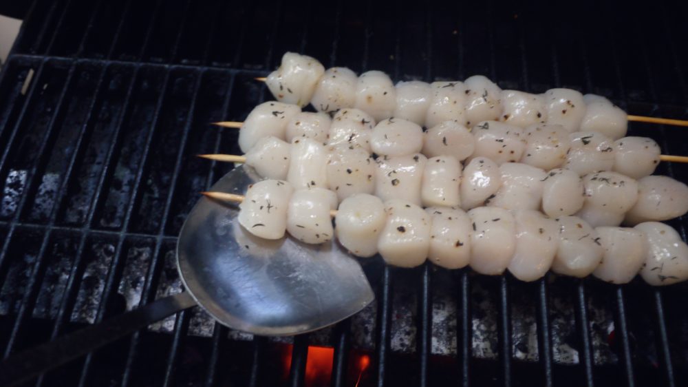 Grilled Bay Scallops Skewers