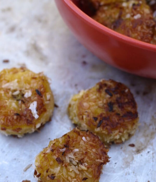 coconut plantain medallions