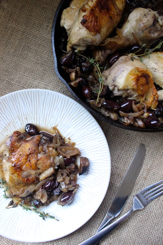 pan roasted chicken with figs olives