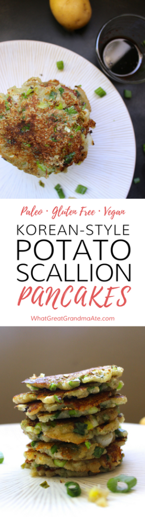 Paleo Vegan Korean-Style Potato & Scallion Pancakes