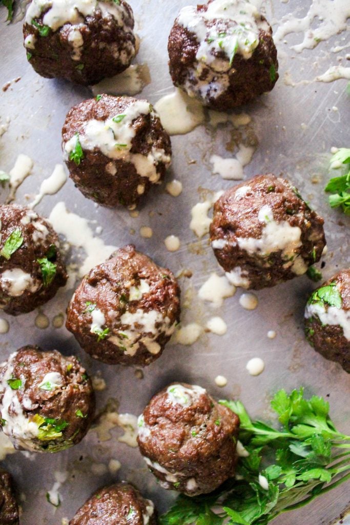 Moroccan Paleo Meatballs with Creamy Dipping Sauce (Whole30, Keto