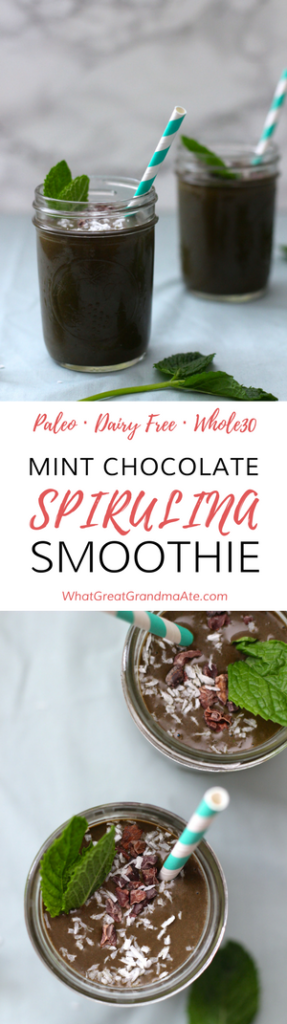 Paleo Mint Chocolate Spirulina Smoothie