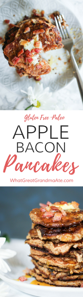 Paleo, Gluten Free Apple Bacon Pancakes