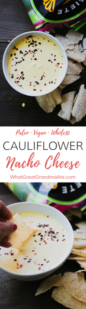 Cauliflower Nacho Cheese (Paleo, Vegan, Whole30)