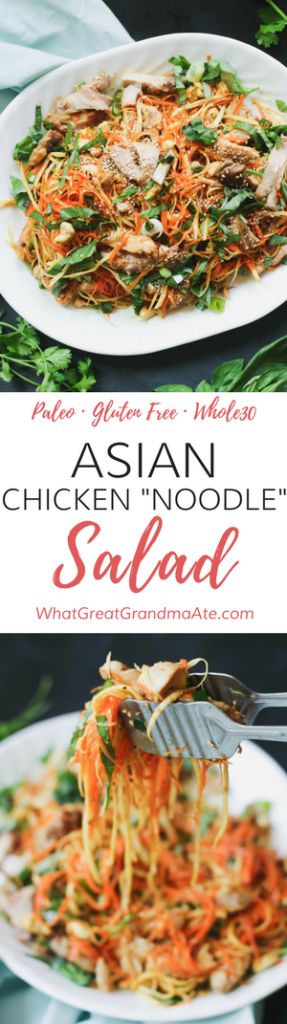Asian Chicken (Noodle- Salad (Paleo, Gluten Free, Whole30)