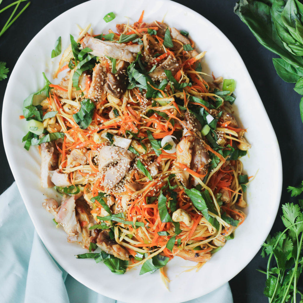 Paleo Asian Chicken Noodle Salad - easy whole30 meal ideas