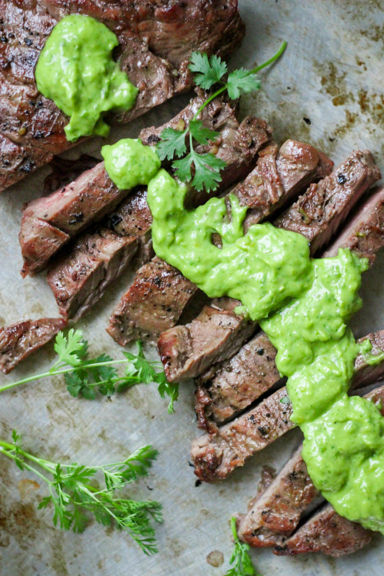 Paleo Skirt Steak with Chimichurri Sauce (Whole30, AIP, Keto) What