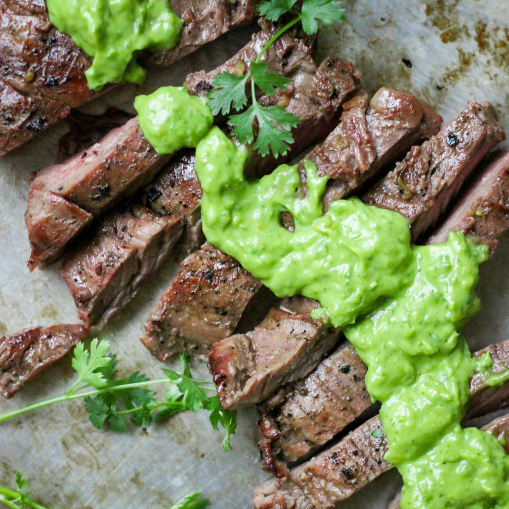 Paleo Skirt Steak with Chimichurri Sauce (Whole30, AIP, Keto) What
