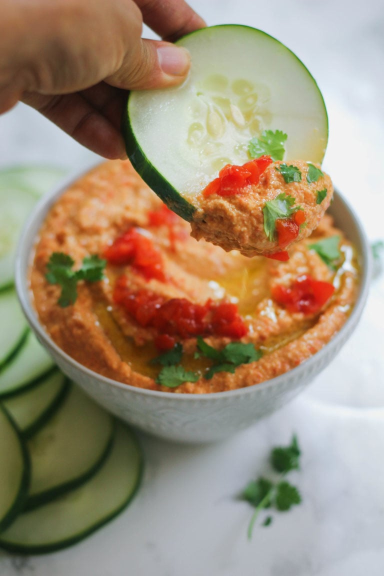 Roasted Red Pepper Zucchini Hummus Paleo Vegan Video What Great Grandma Ate