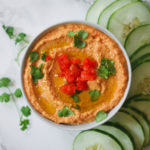 Roasted Red Pepper Zucchini Hummus paleo vegan