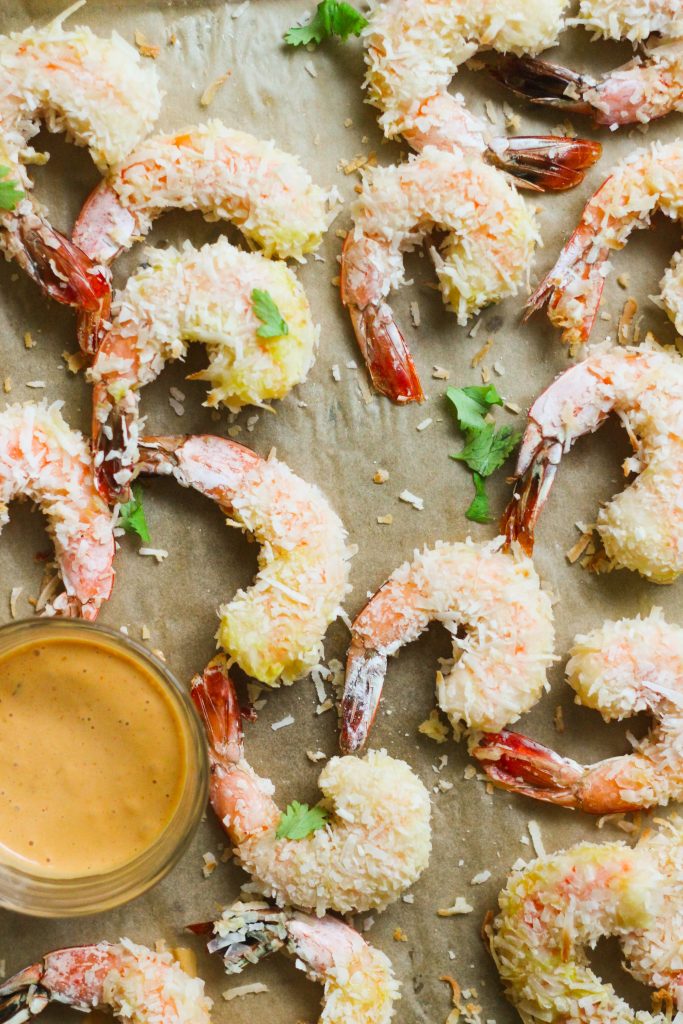 Paleo Coconut Shrimp with Sriracha Mayo Dipping Sauce (Whole30) What