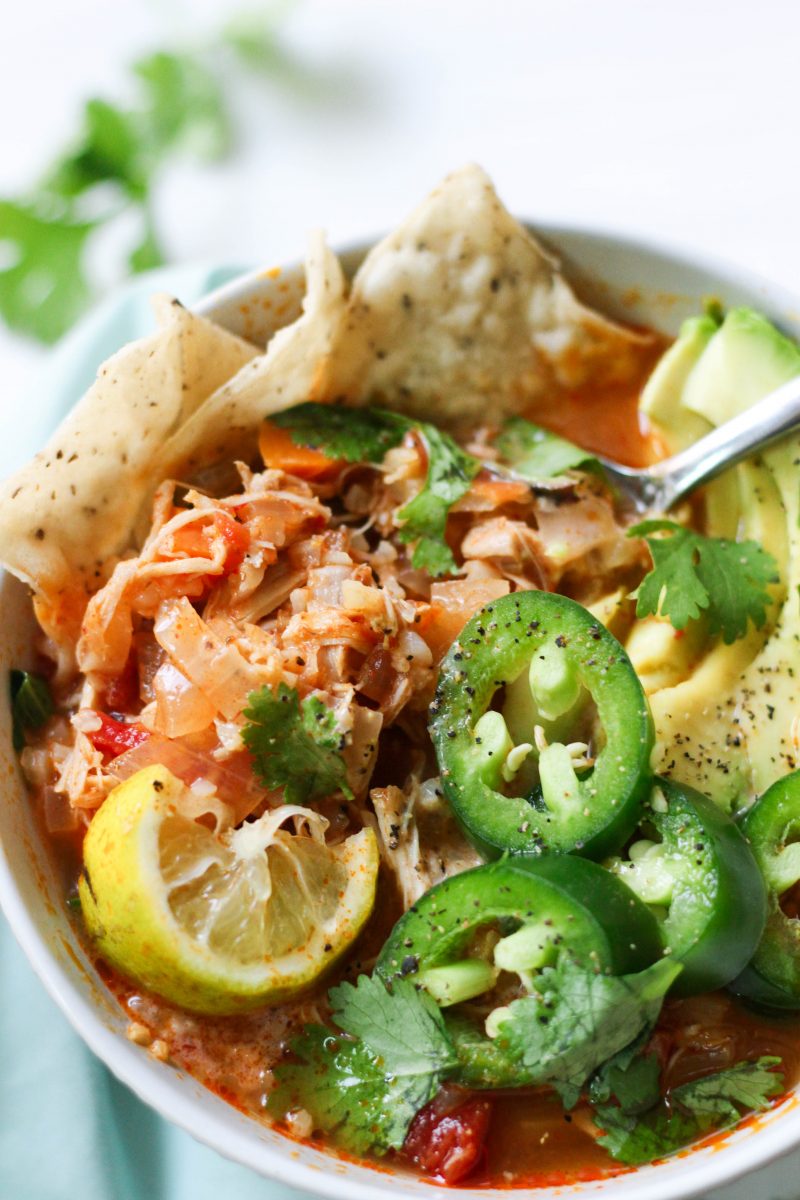 Instant Pot or Slow Cooker Paleo Buffalo Chicken Chili - - whole30 leftover turkey recipes