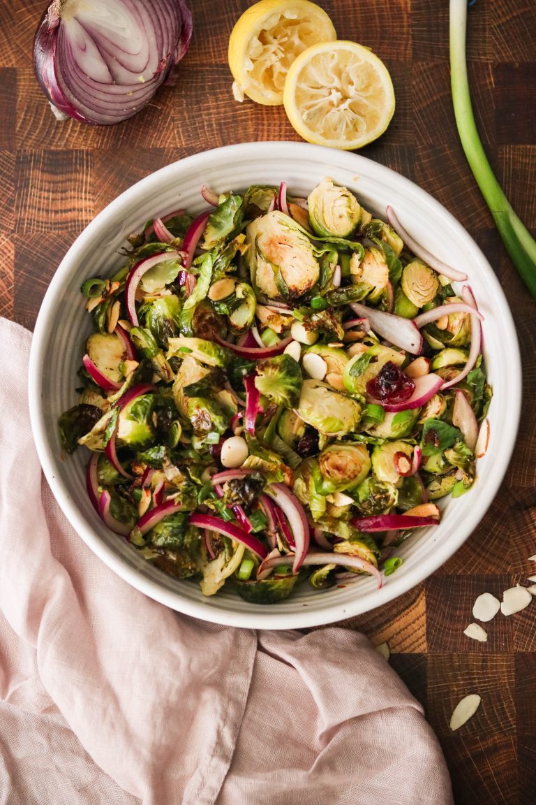 Roasted Brussels Sprouts Salad with Maple Balsamic Dressing