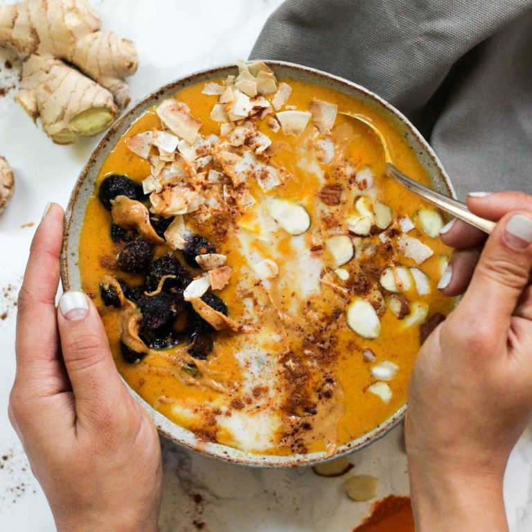 Turmeric Ginger Bone Broth Smoothie Bowl What Great Grandma Ate