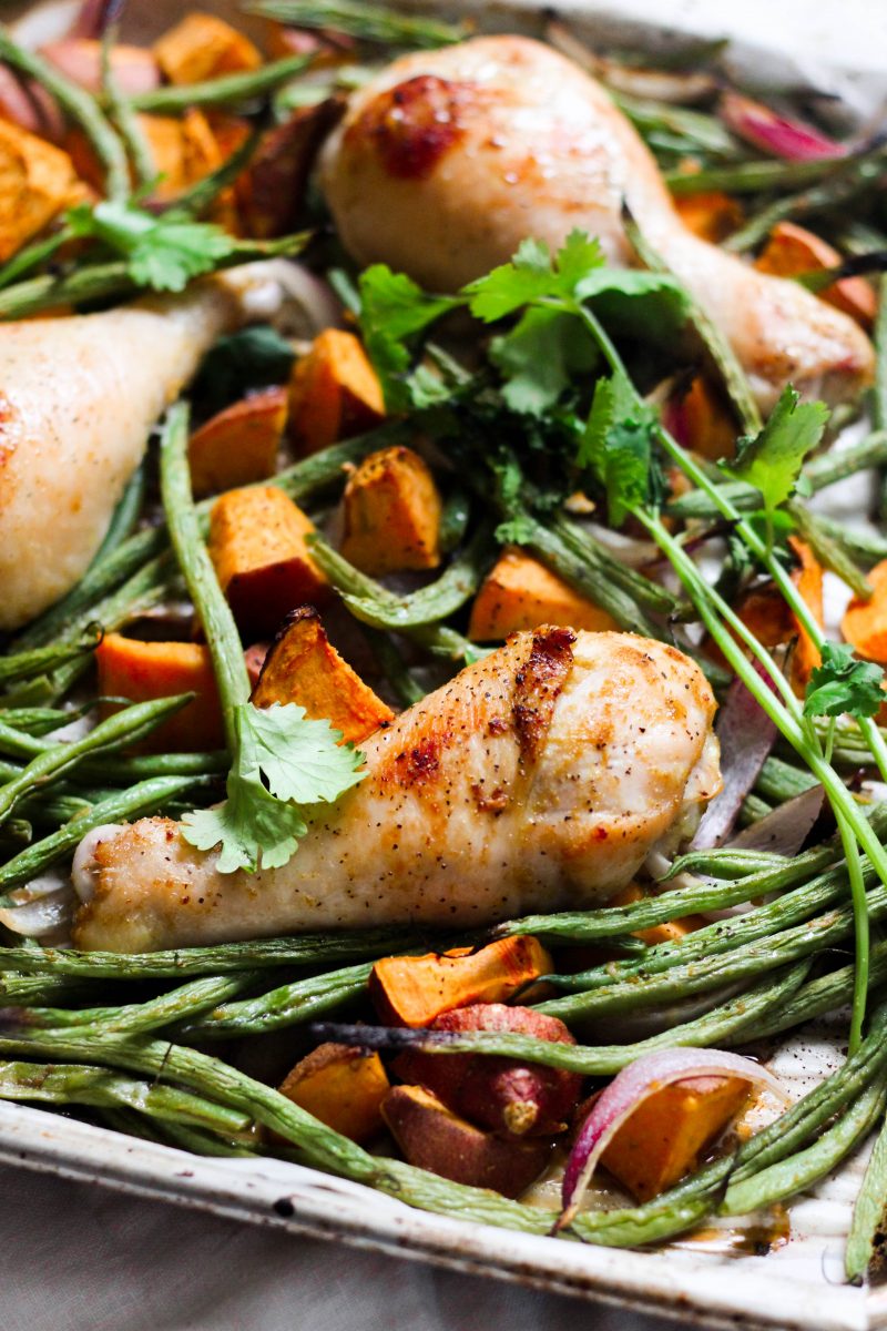Thai Green Curry Paleo Sheet Pan Chicken and Vegetables
