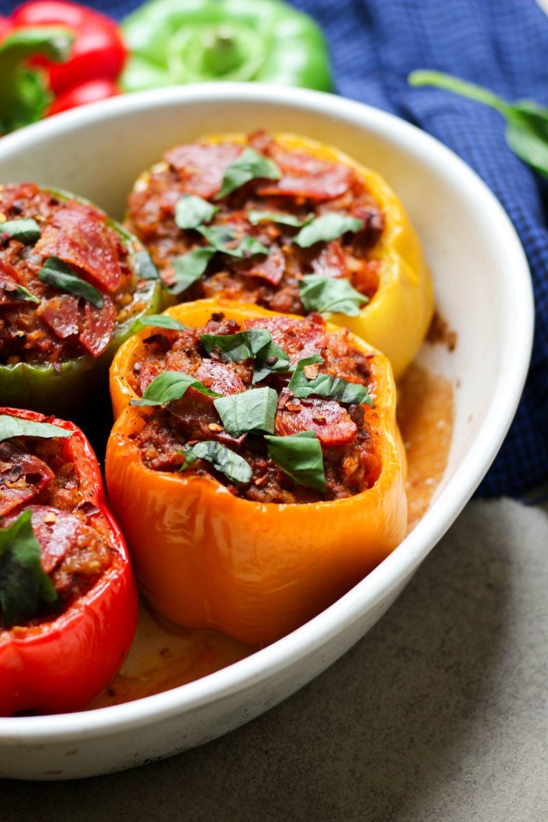 Whole30 Paleo Pizza Stuffed Peppers