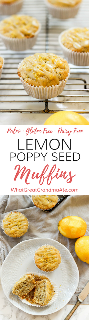 These Paleo Lemon Poppy Seed Muffins are so deliciously tart and they are a great on-the-go breakfast on busy mornings! Perfect with a cup of coffee.
#paleo #glutenfree #paleobreakfast #realfood #cassavaflour #dairyfree #healthy #healthydessert #grainfree