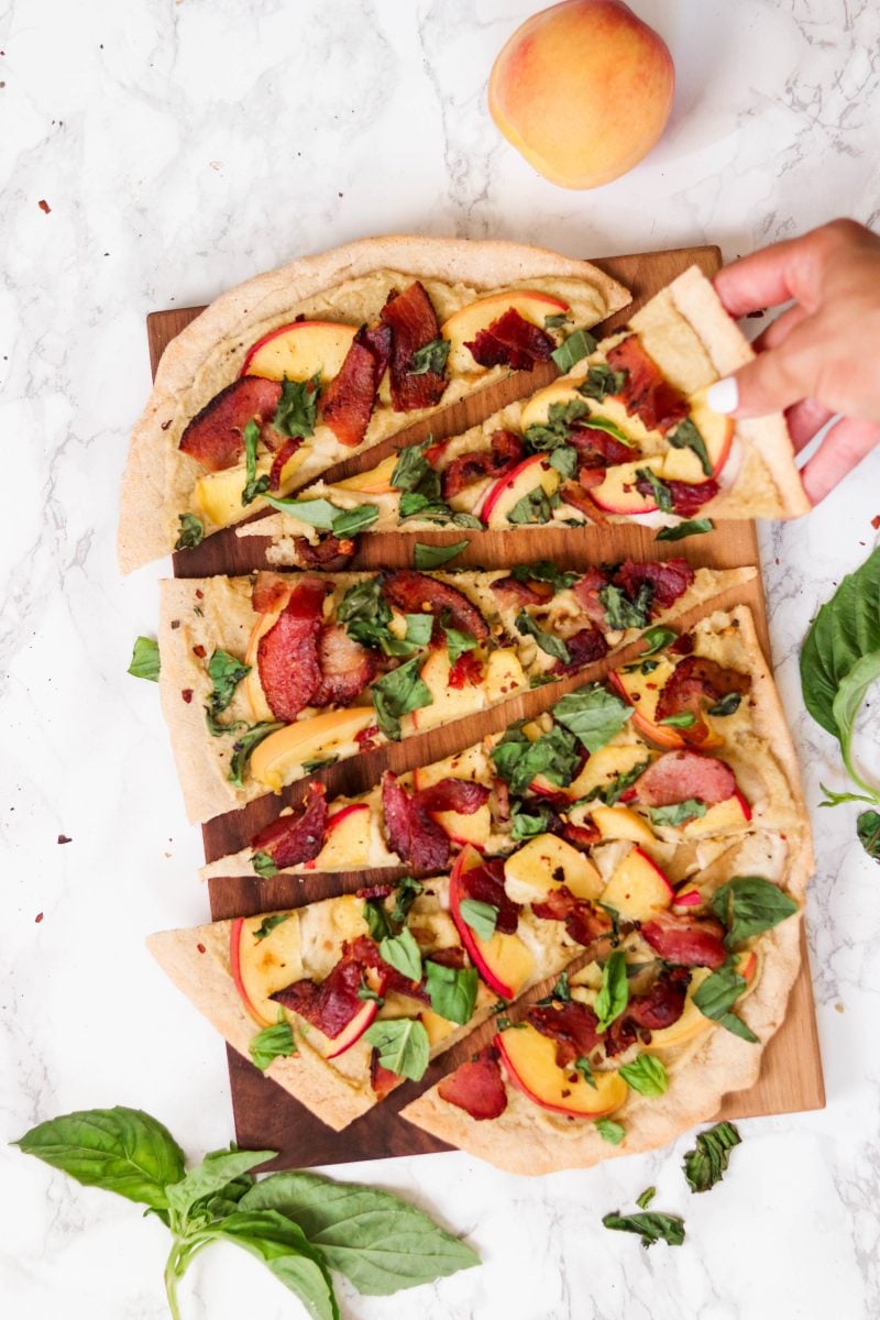 Peach and Bacon Paleo Flatbread