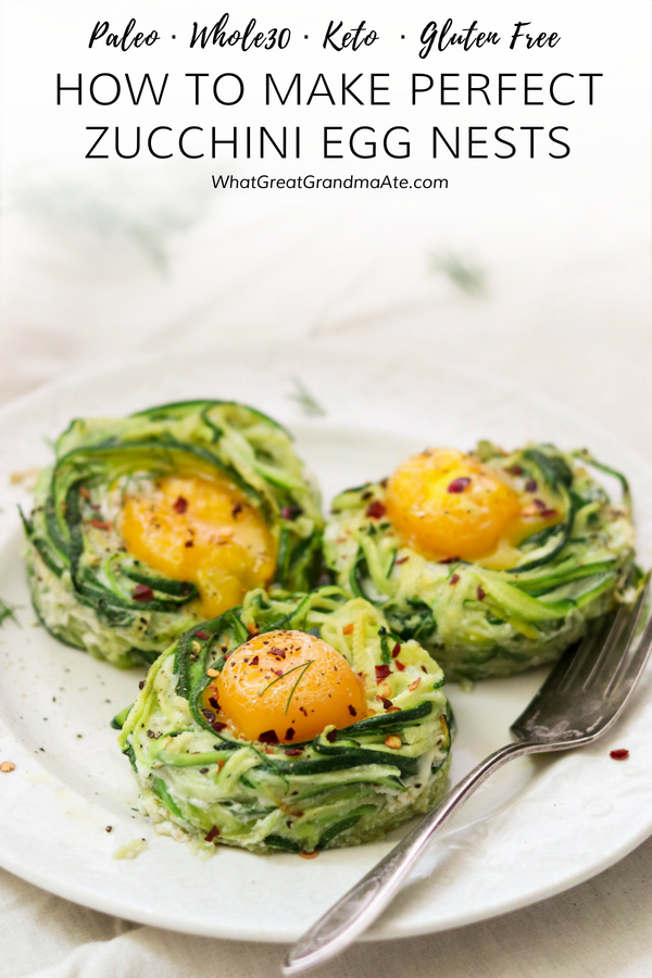 Learn how to make the perfect zucchini egg nests that are sturdy, easy, and so yummy! They are a healthy breakfast item that's paleo, Whole30, and keto-friendly. #ad #HandsomeBrookFarm #HandsomeSummer #paleo #whole30 #keto #lowcarb #lchf #paleobreakfast #easybreakfast #Glutenfree #dairyfree