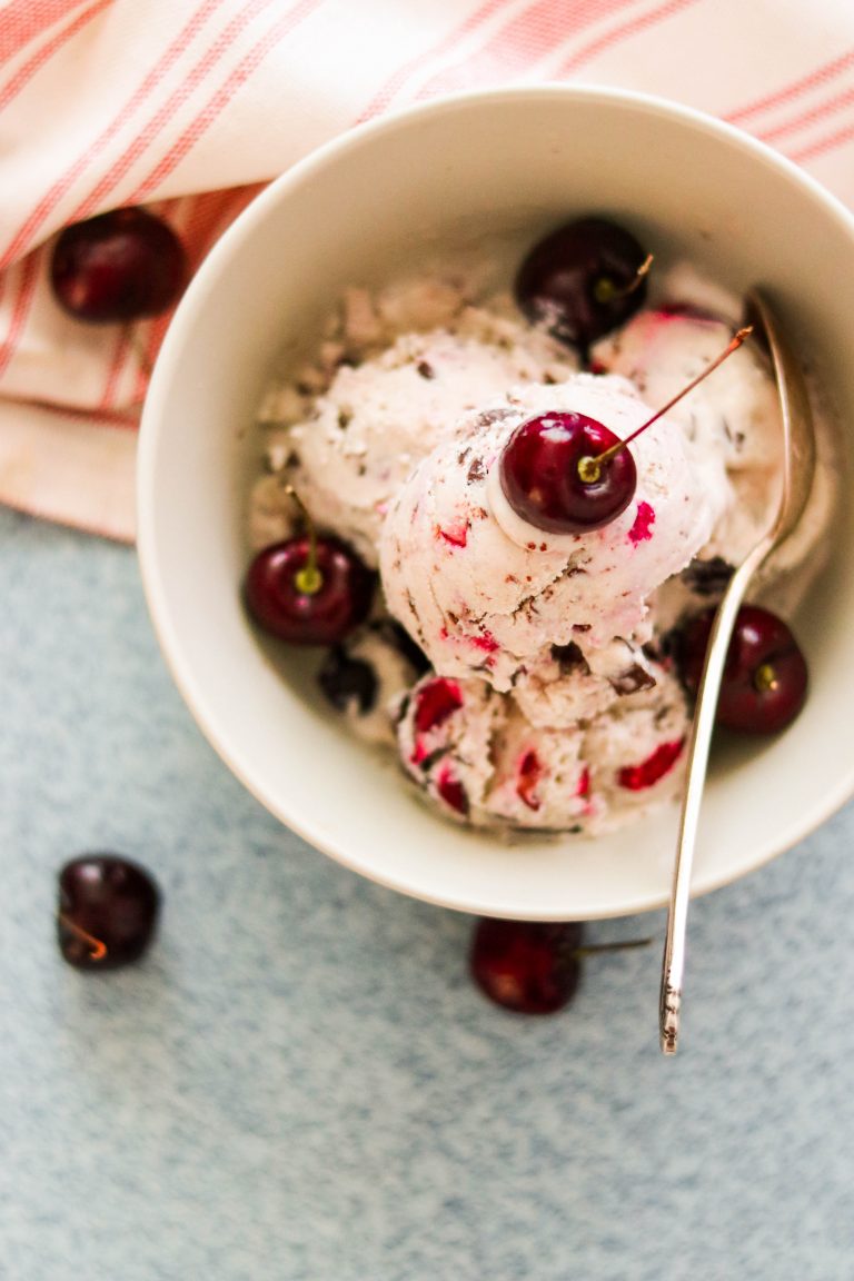 Vegan & Paleo Cherry Garcia Ice Cream (Ben & Jerry's Copycat!) What