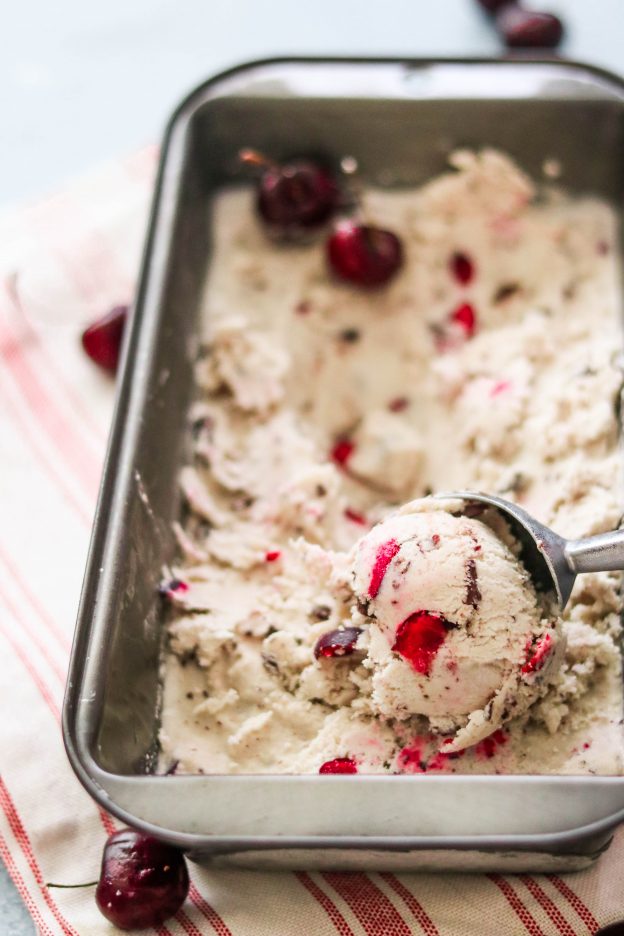 Vegan & Paleo Cherry Garcia Ice Cream (Ben & Jerry's Copycat!) What
