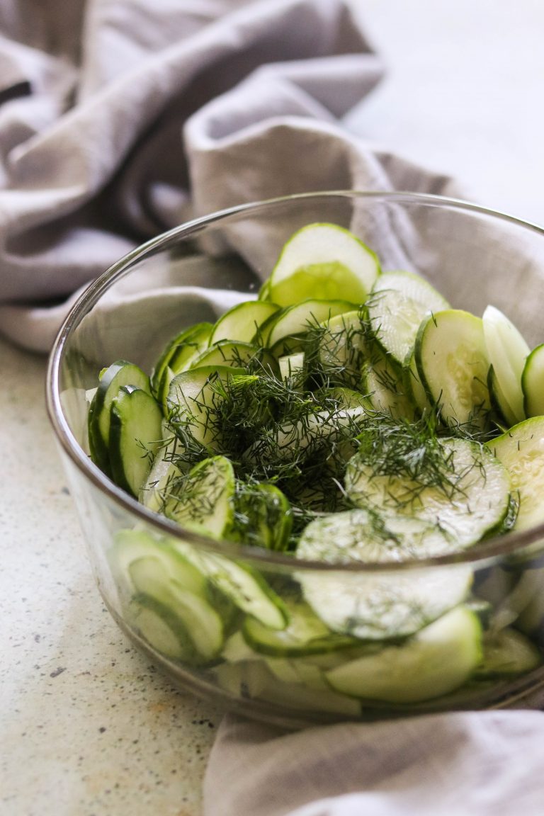 Refreshing Paleo Vegan Dill Cucumber Salad (Whole30 & AIP Option