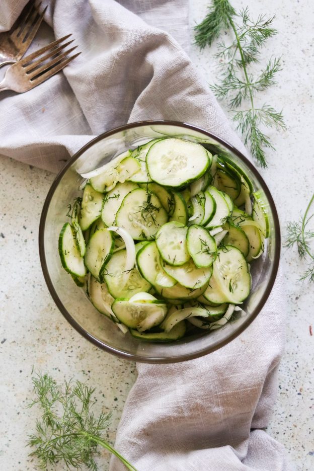 Refreshing Paleo Vegan Dill Cucumber Salad (Whole30 & AIP Option