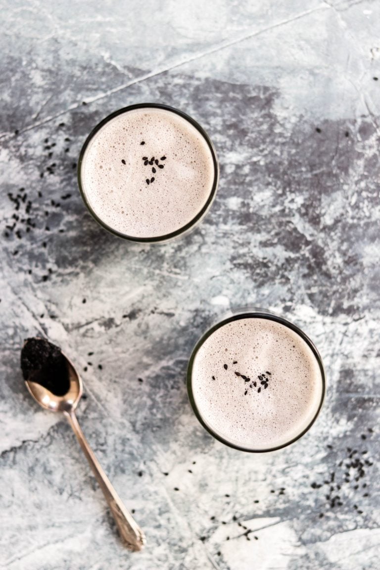 Creamy Black Sesame Latte Recipe (Hot or Iced!)