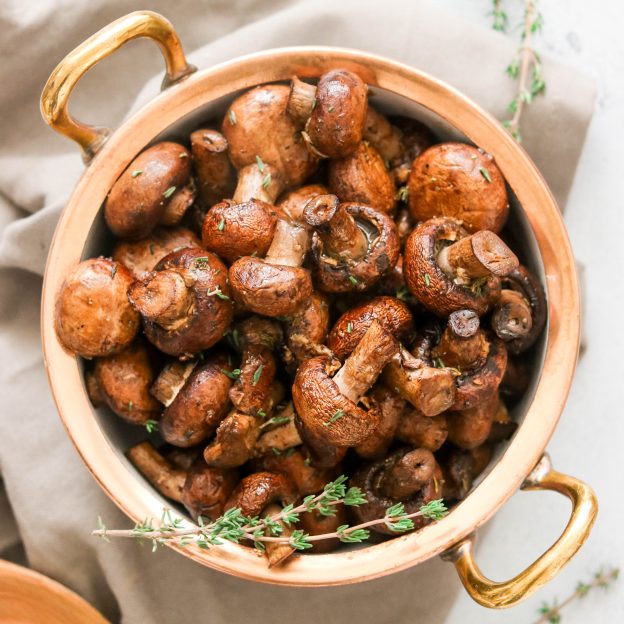 Balsamic Garlic Roasted Mushrooms (Paleo, Whole30, Keto, AIP, Vegan