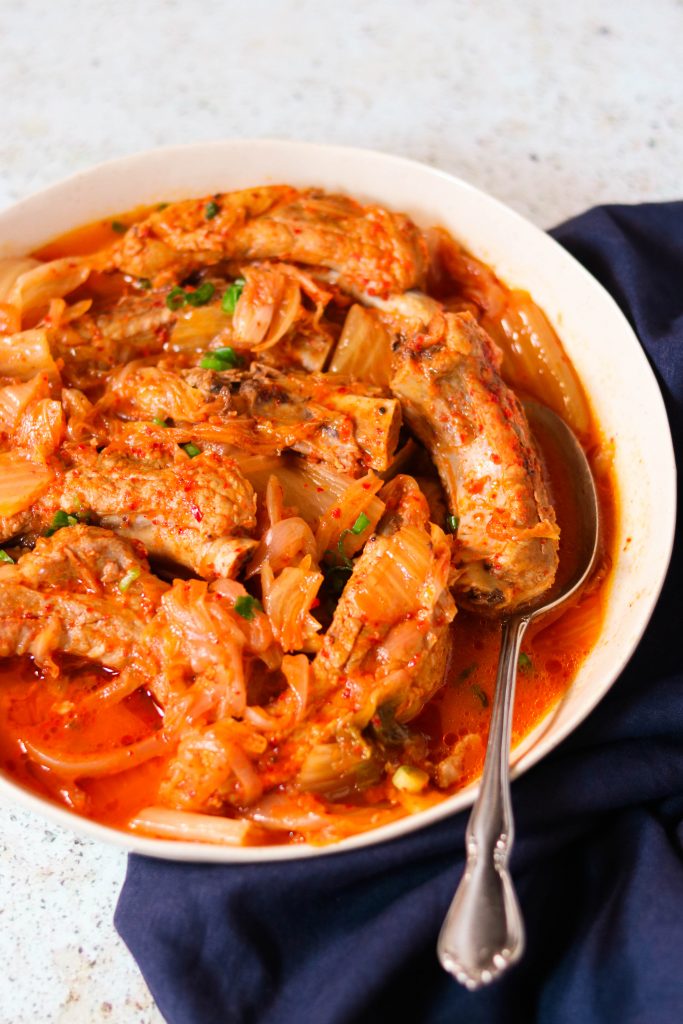 Kimchi Braised Keto & Whole30 Pork Ribs (Dweji Galbi Kimchi Jjim