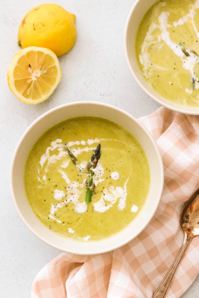 Creamy Whole30 Asparagus Soup (Paleo, Low Carb, AIP & Vegan Option
