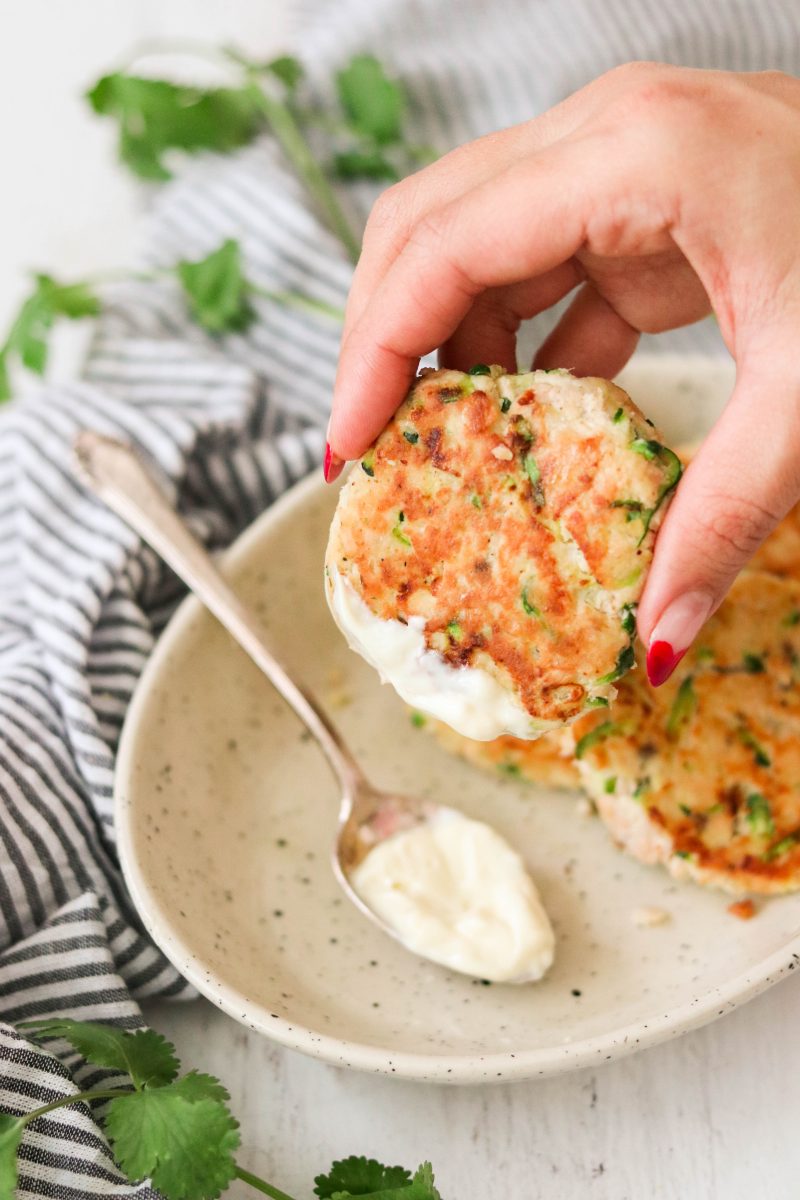 Whole30 Salmon Cakes with Zucchini