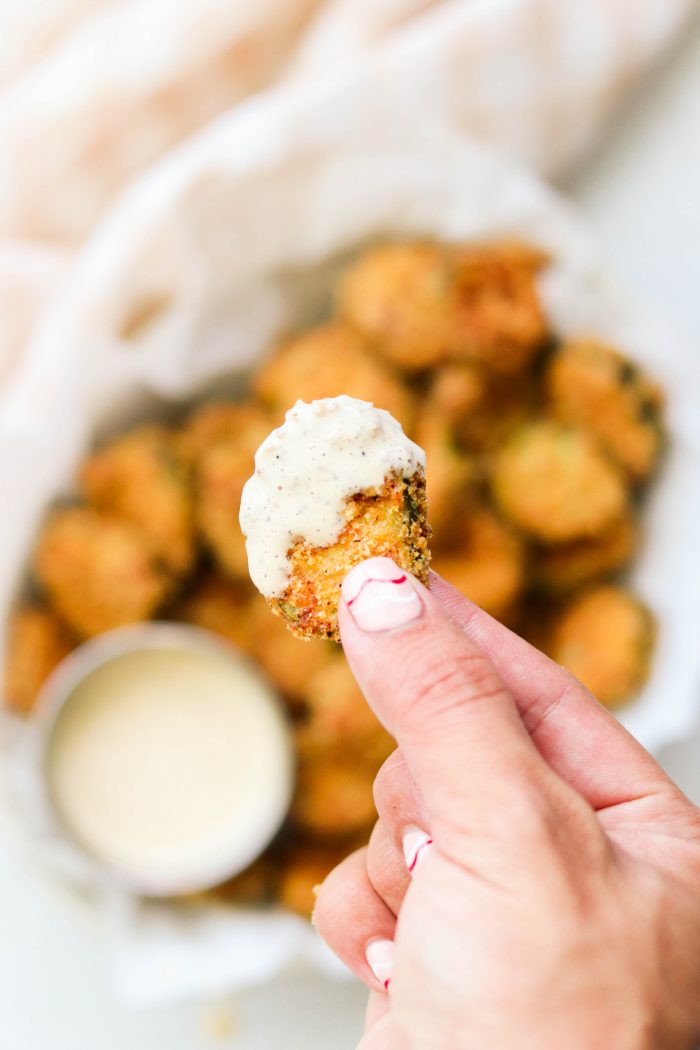 Keto Air Fryer Fried Pickles (Paleo, Whole30)