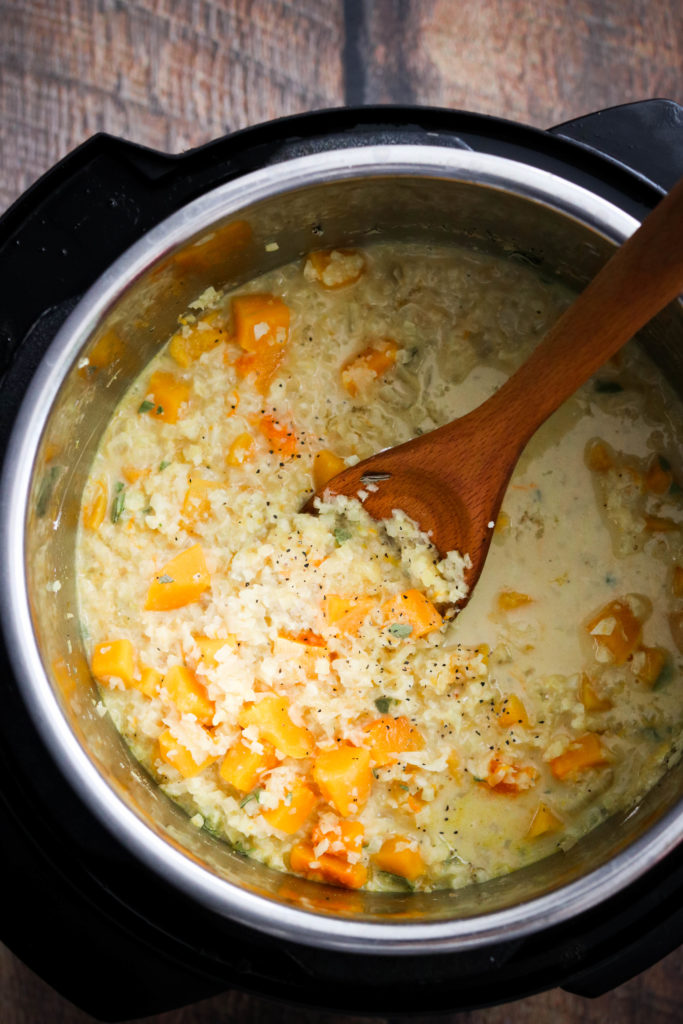 photo for how to make butternut squash risotto in the instant pot 