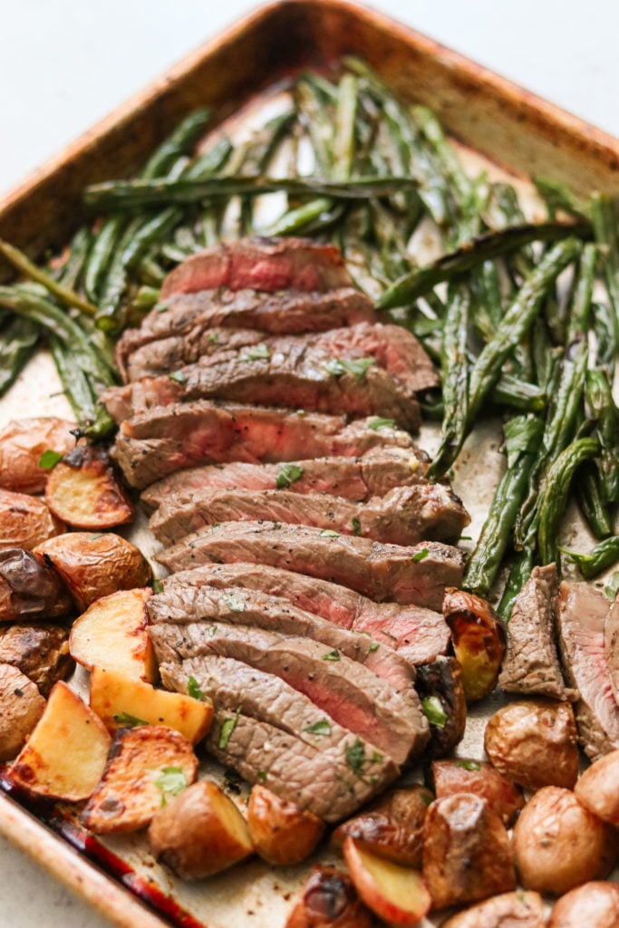 Steak Sheet Pan Dinner - one pan! Recipe - Rachel Cooks®