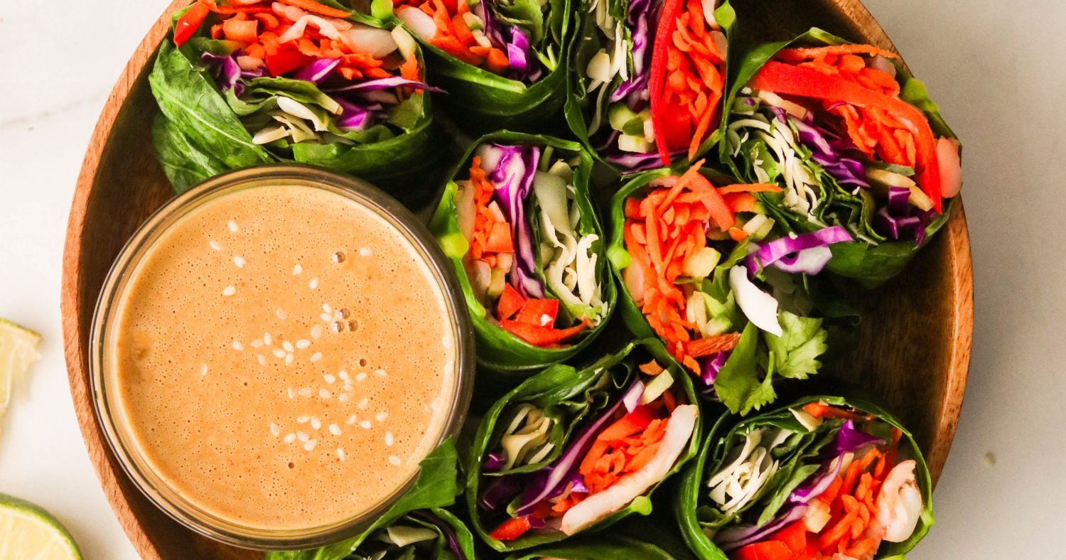 Paleo Spring Rolls with “Peanut” Sauce (Whole30, Keto)