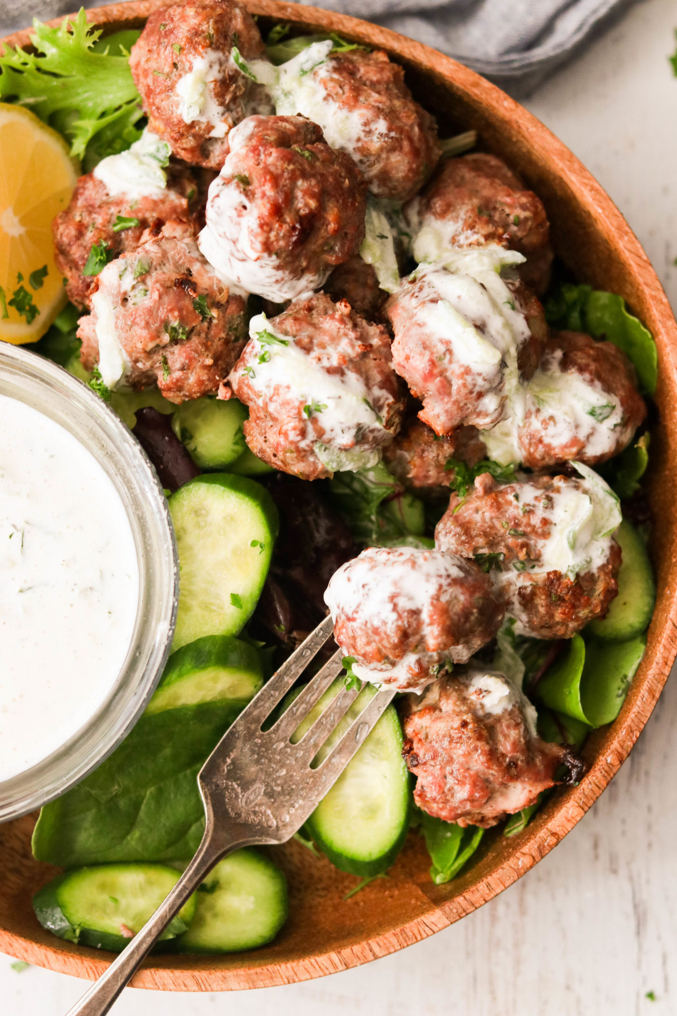 Paleo Greek Meatballs with Tzatziki Sauce (Whole30, Keto) What Great