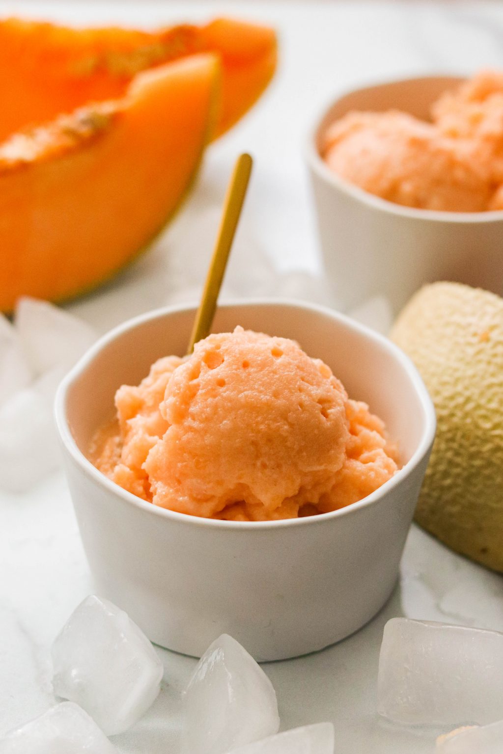 Easy Homemade Cantaloupe Sorbet Recipe (Vegan)