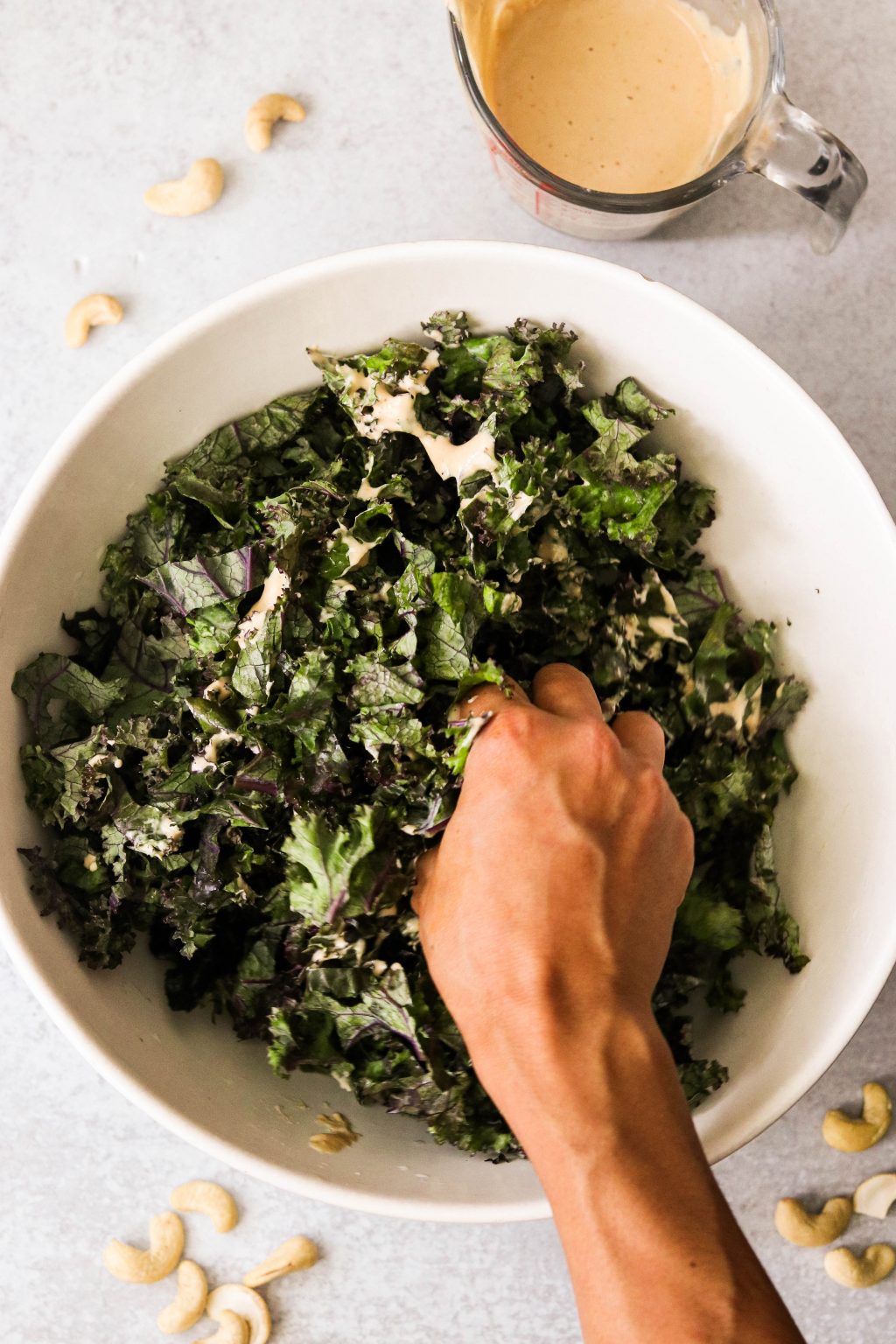 Thai Kale Salad with Cashew Dressing (Paleo, Whole30, Vegan) What