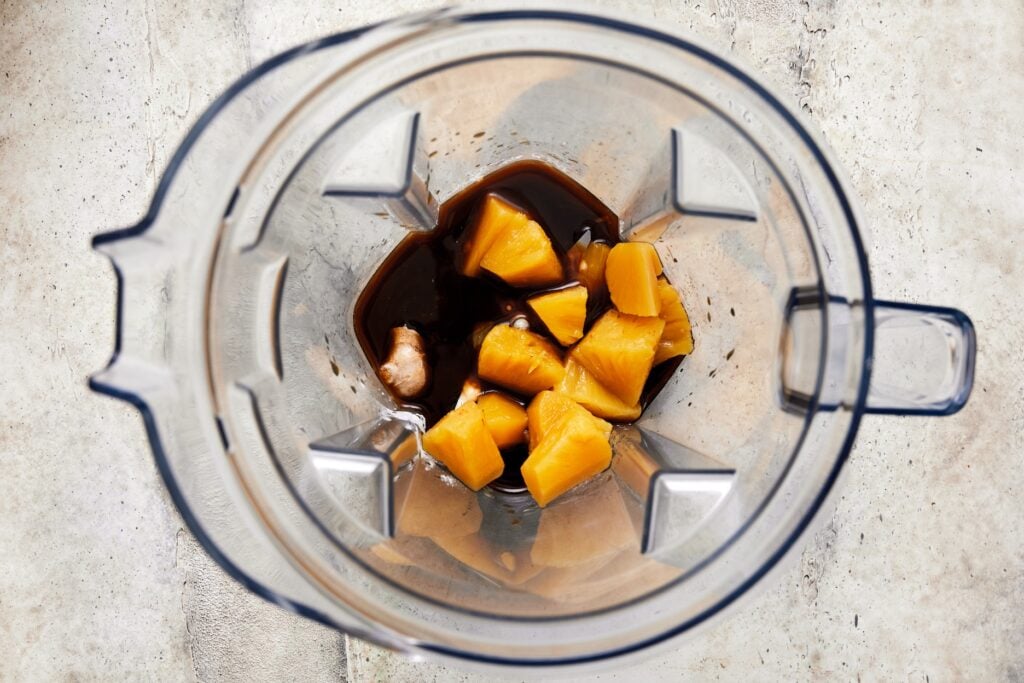 teriyaki sauce ingredients in a blender