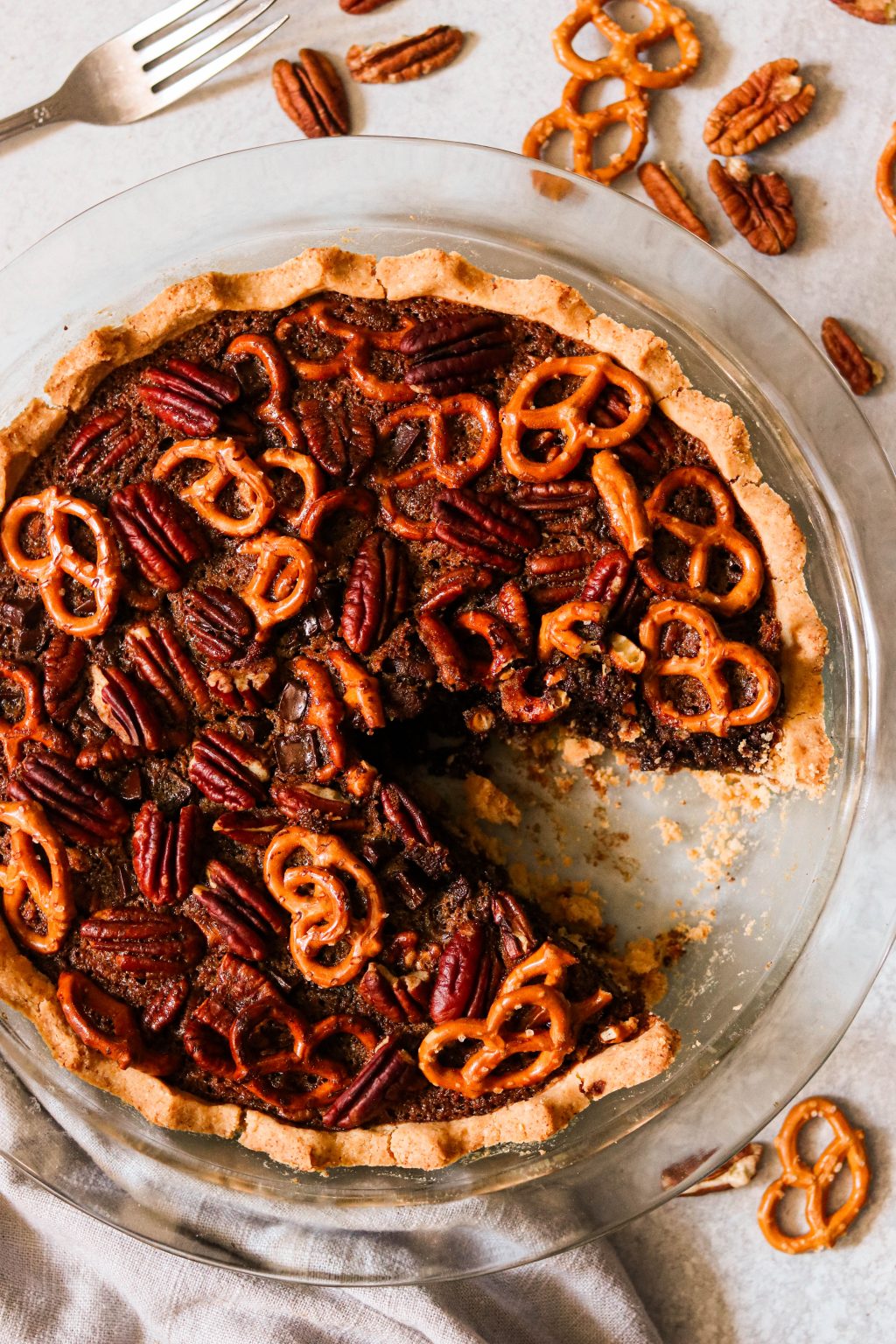 Chocolate Chip Pretzel Pecan Pie (Gluten Free, Paleo) What Great