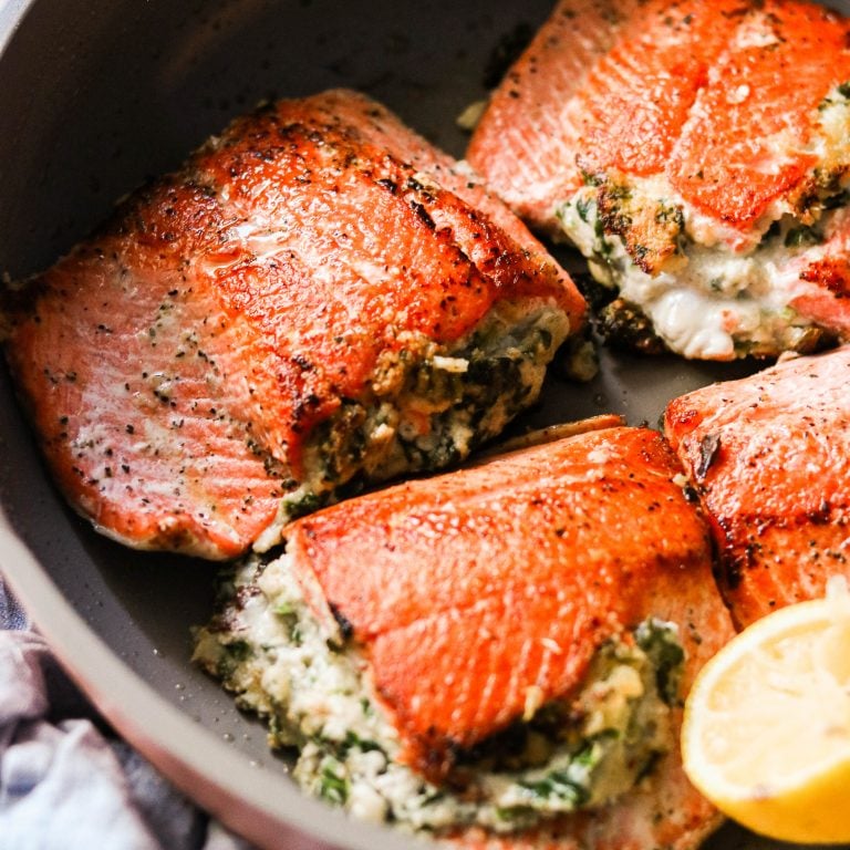 Creamy Spinach Stuffed Salmon Recipe (20 Minutes) What Great Grandma Ate