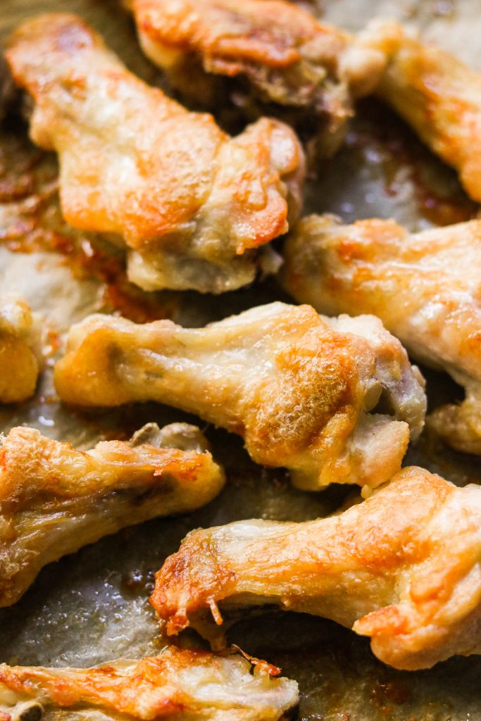 paleo oven baked chicken wings, fresh out of the oven