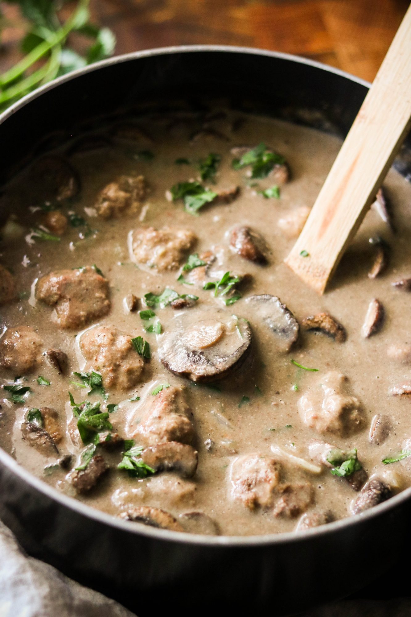 Creamy Meatball Mushroom Soup (Paleo, Whole30, Keto) What Great Grandma Ate