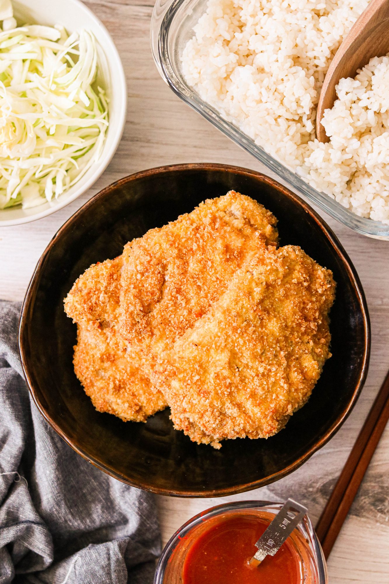 Air Fryer Tonkatsu (Japanese Fried Pork Cutlet) Paleo, Whole30, Keto