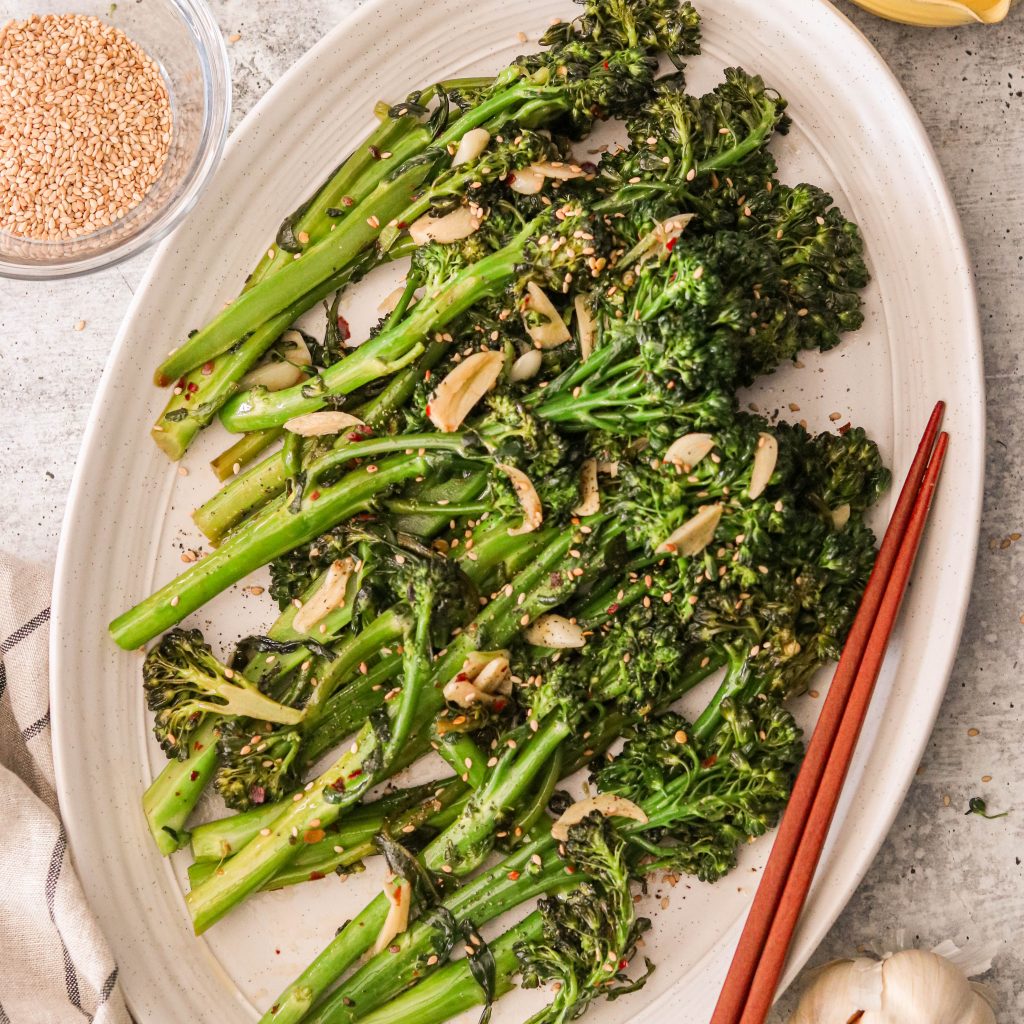 Sautéed Asian Broccolini (Paleo, Whole30, Vegan) Less Than 15 Minutes