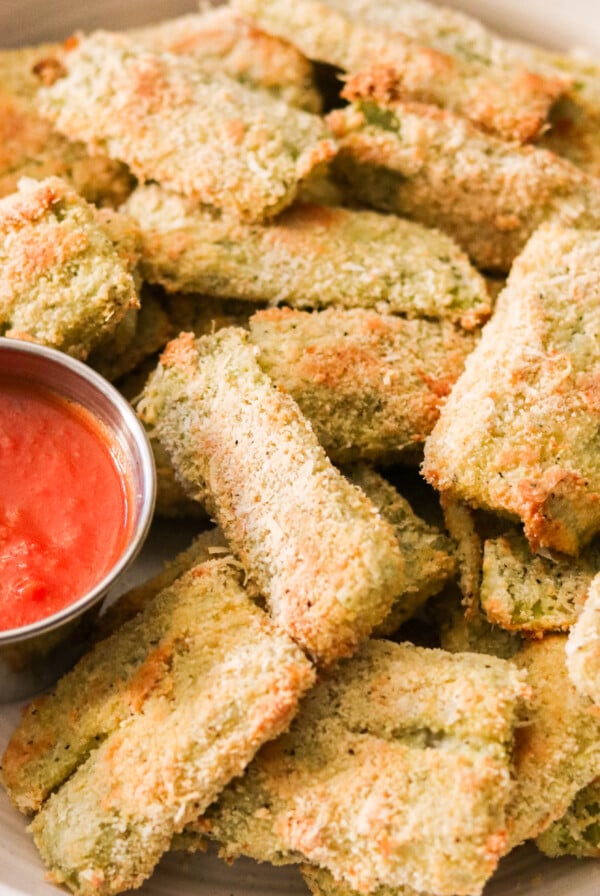 Fried Cardone served with marinara sauce